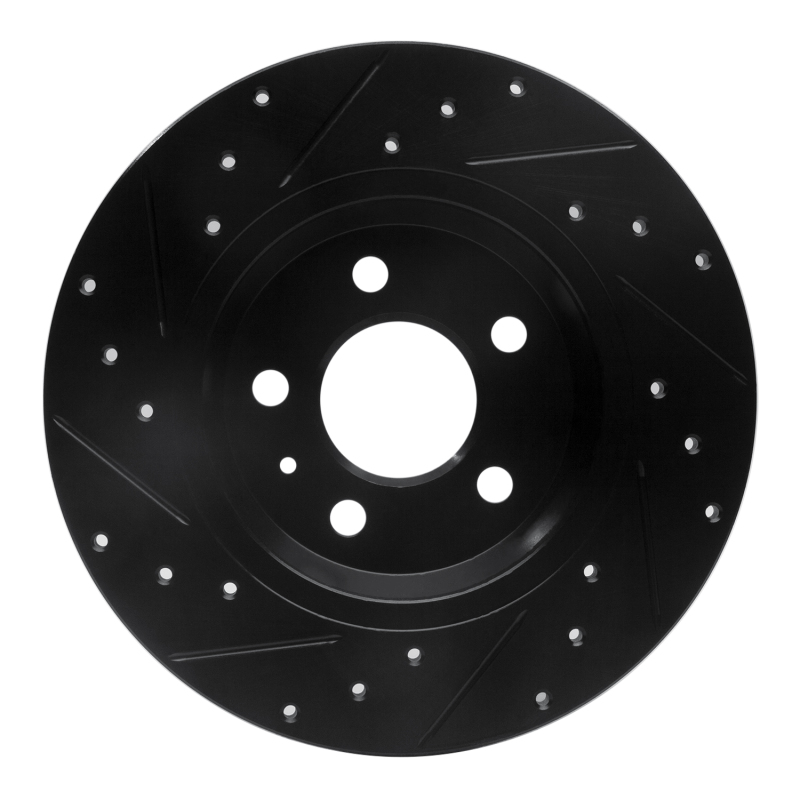 Audi A5 Sportback Brake Rotor (1) - Rear Right - R1 Concepts - Drilled & Slotted - Black - `08-`25